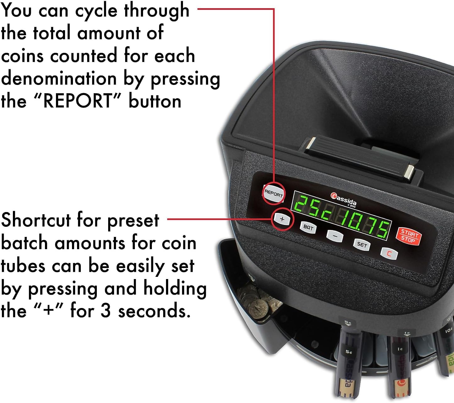 Cassida C200CAD Canadian Coin Counter/Sorter/Roller