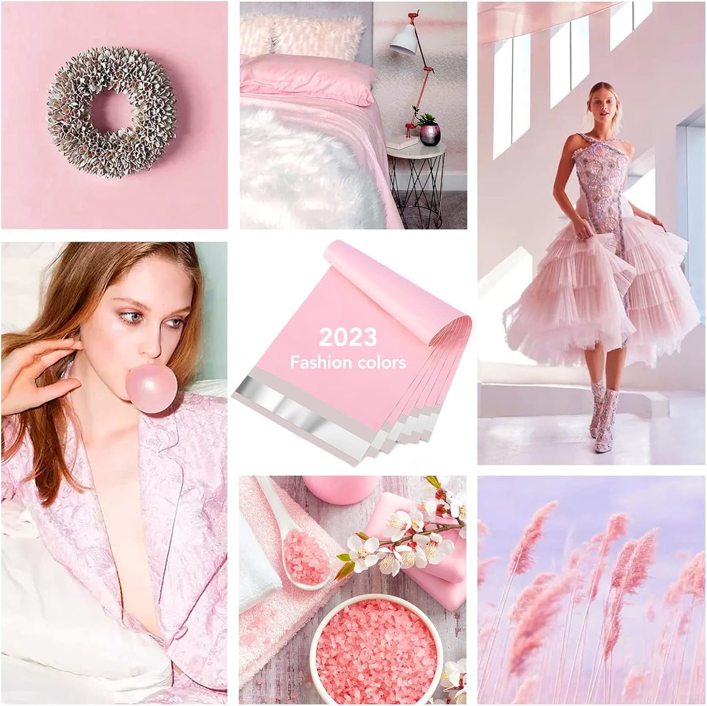 Metronic Poly Mailers 9x12 200 Pack, Strong Adhesive Shipping Bags for Clothing, Waterproof and Tear-Proof Shipping Envelopes, Small Mailers Poly Bags Packaging Bags in Light Pink