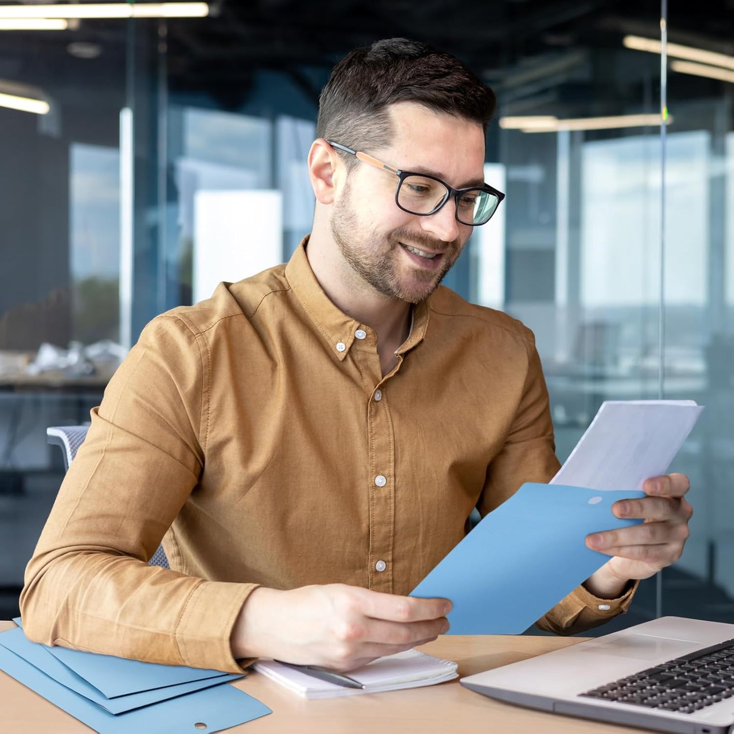 Teling 50 Pcs 5 x 7.5 Manilla Envelopes Clasp Kraft Catalog with Closure for Storing Mailing 28 lb Kraft Envelope Paper for Office Document School Business Home(Blue)