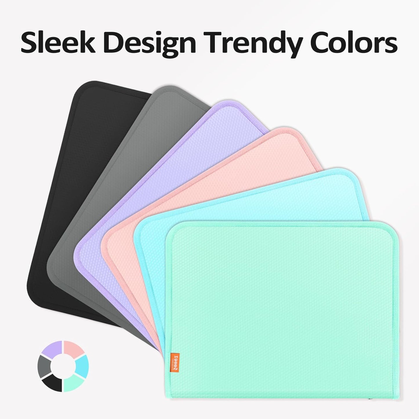 Sooez 13 Pocket Accordion File Organizer, Zipper Expanding File Folder Organizer, Reinforced Plastic Accordion Folder, A4 Letter Size, Portable Folders for Documents, Purple