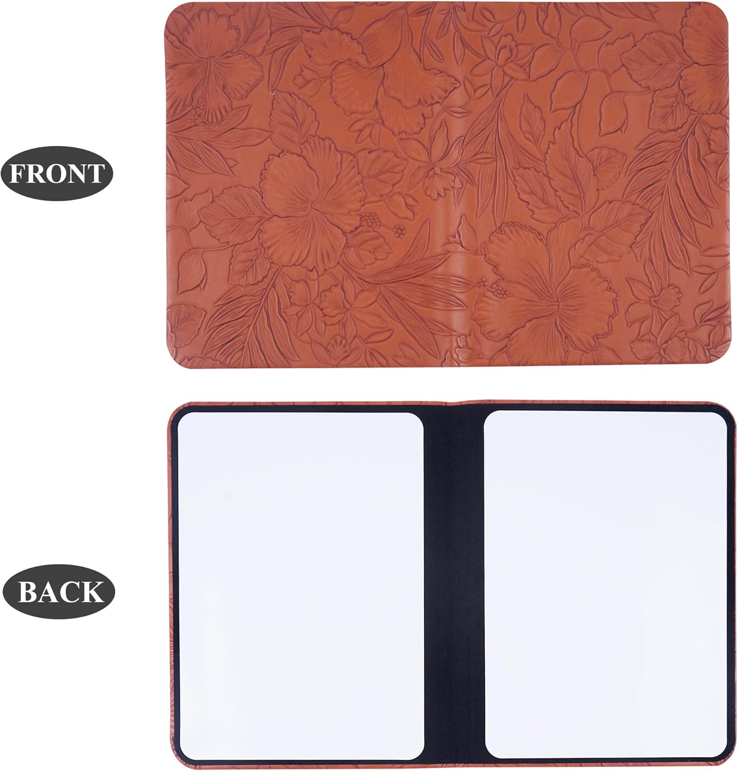 Portable Small White Board Dry Erase Board, Reusable 9.5 * 6.6in Notebook Memo, Office Home Supplies Desk Accessories(1-Carved Brown)