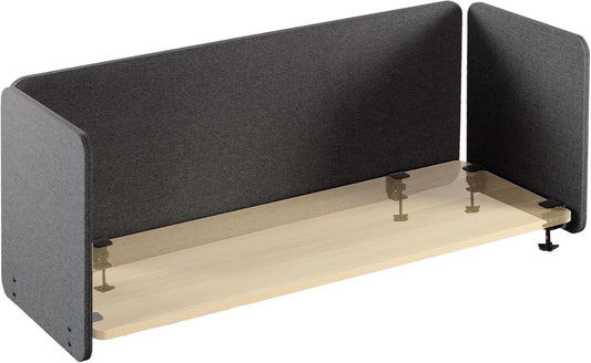 VIVO Clamp-on Privacy Panels 60 x 24 inch (x1), 24 x 24 inch (x2), Sound Absorbing Cubicle Desk Dividers, 3 Acoustic Partitions, Dark Gray, PP-3-V108D