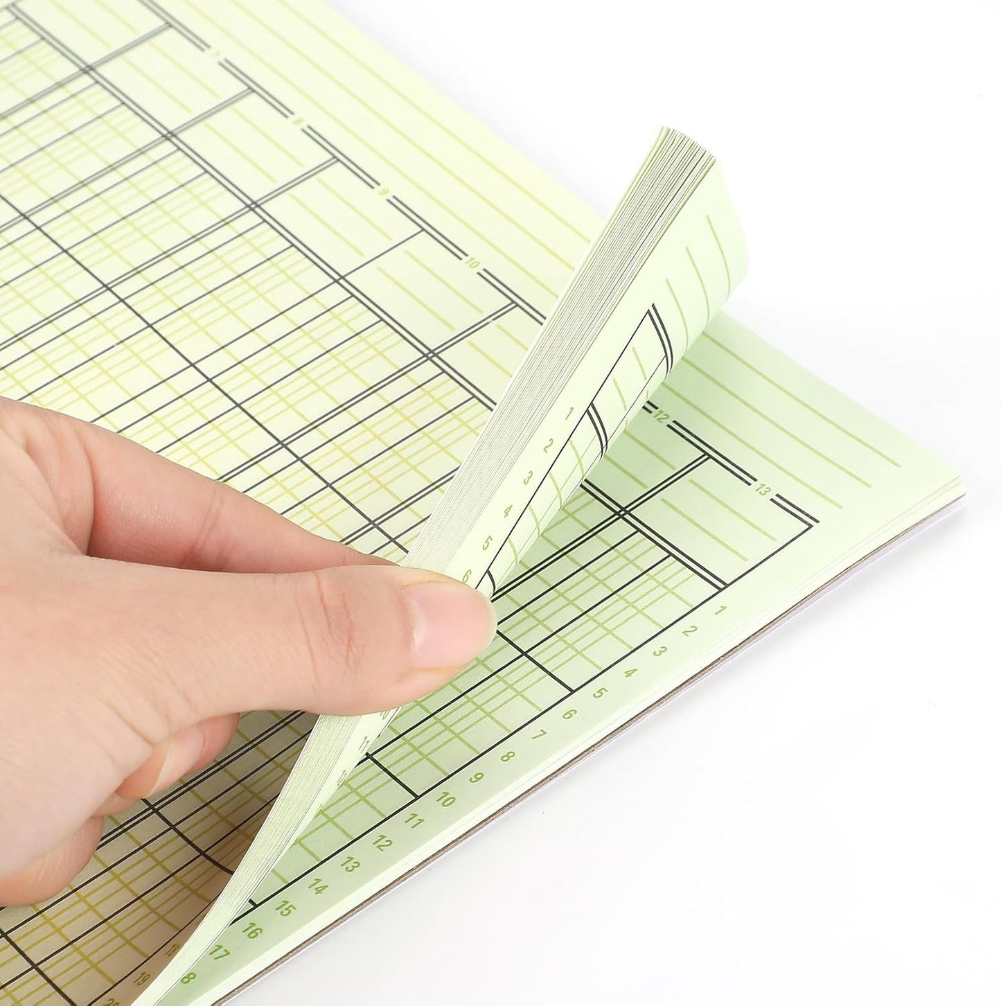 Zhanmai 5 Pack 250 Sheets Analysis Columnar Books 3 Hole Accounting Ledger Book Ledger Paper Pad Columnar Pad for Business, 50 Sheets/Pack, Single Page Format, Green(13 Columnar,16.31 x 11)