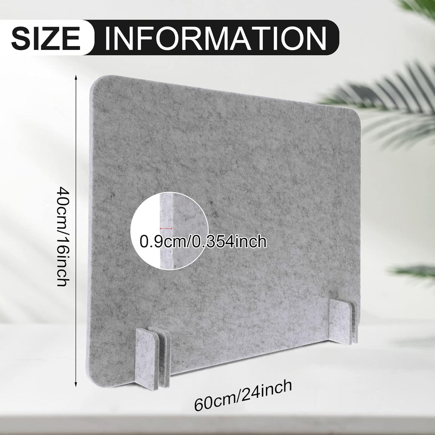 4 Pack Acoustic Desk Divider Desk Partition - Freestanding Privacy Panel 16 x 24 Inches Noise Reducing Partition for Office Table Standing Student Study Reception Area(Silver Gray)