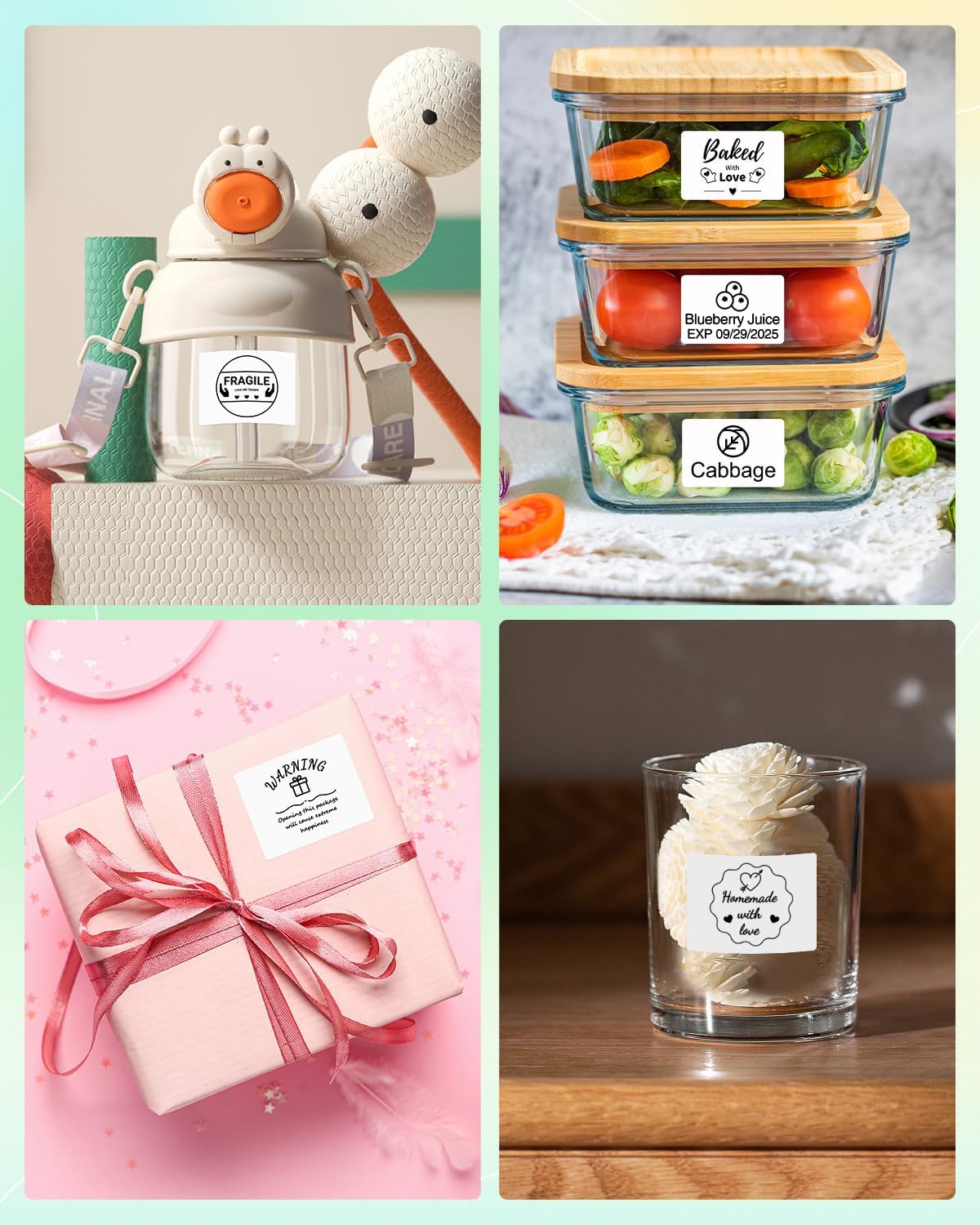 M100 Square Label 1.57'' x 1.18'' (40 x 30 mm), Compatible with Label Maker M110/ M220/ M221/ M120/ M200/M260/M150, White, 230 Labels/Roll, Multi-Purpose Adhesive Thermal Labels, Black on White