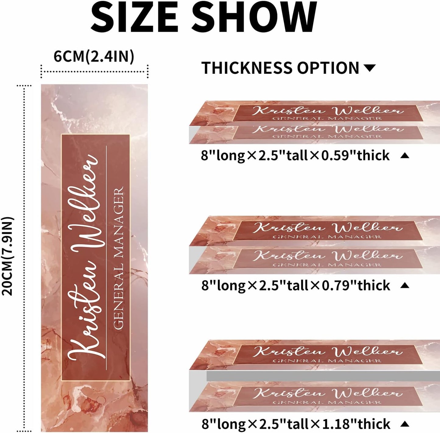 Desk Name Plate Personalized, Custom Name Plate Personalized for Office, Employee Appreciation Gifts,Acrylic Desk Ornaments (red Marble)