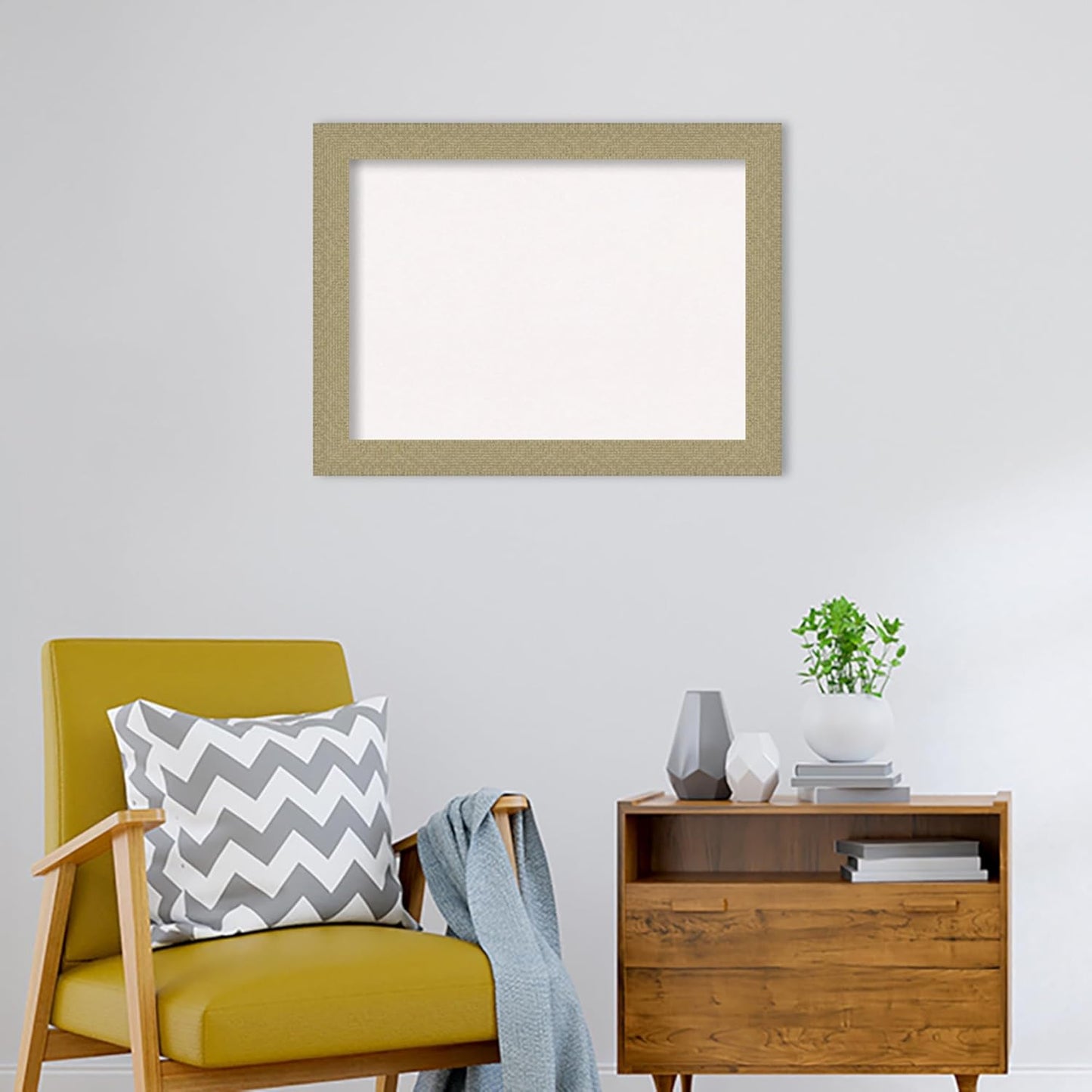 Amanti Art White Cork Board for Wall, 24x32 Vision Board with Gold Frame, Medium Corkboard Office Decor for Home Organization, Casual Corkboard Pinboard to display items for home organization