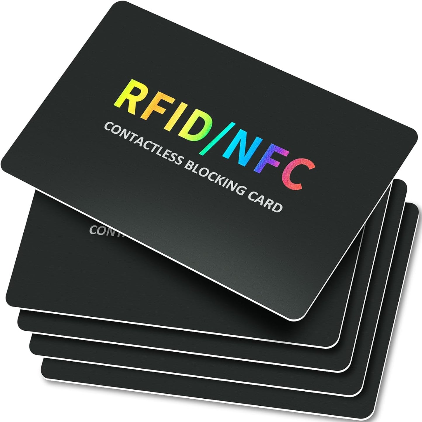 5pack RFID Blocking Cards,Contactless NFC Debit Credit Card Protector,One Card Protects Entire Wallet, Men & Women ID ATM Guard Card Blocker