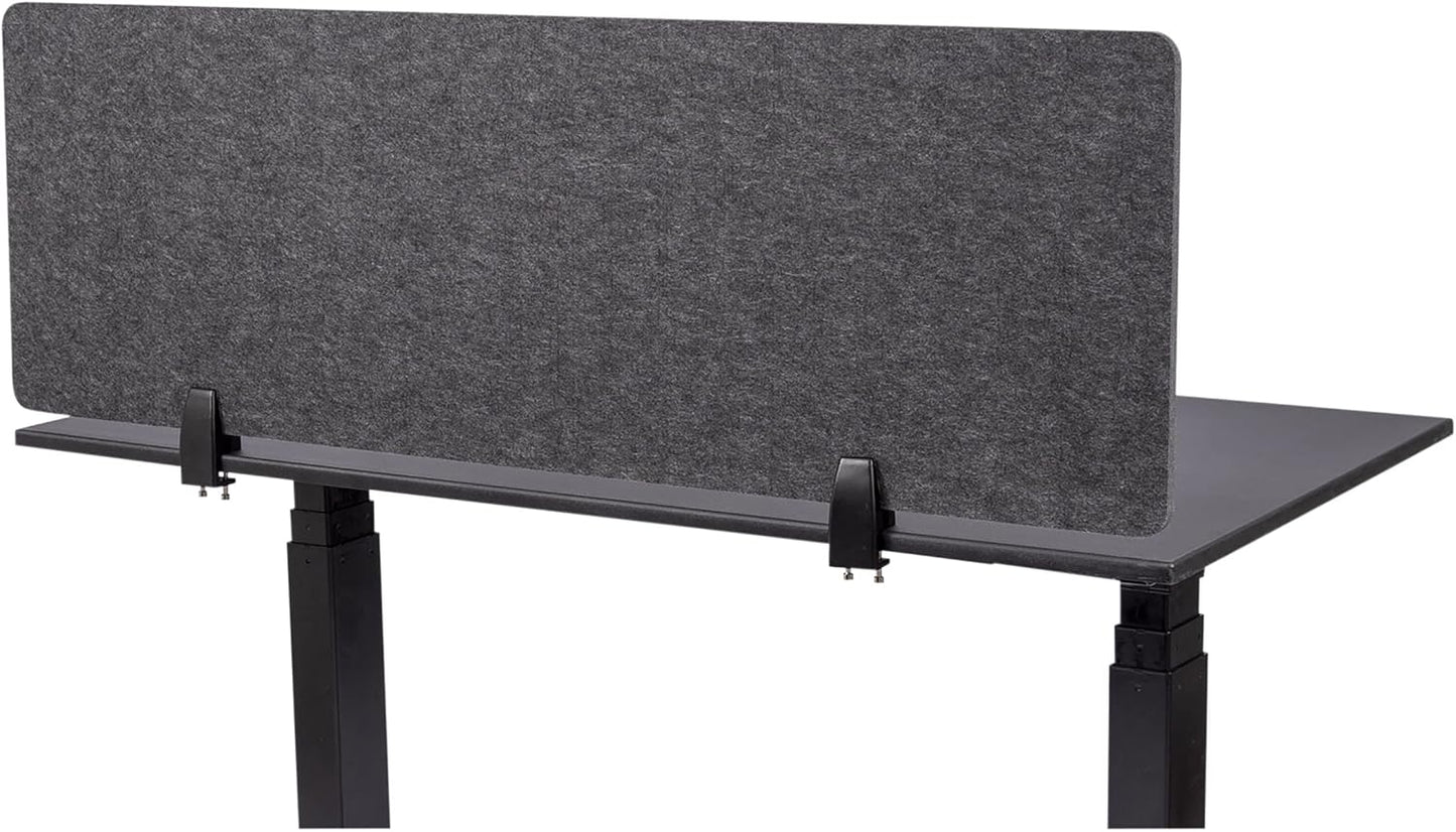Stand Up Desk Store ReFocus Raw Clamp-On Acoustic Desk Divider Mounted Privacy Panel to Reduce Noise and Visual Distractions (Anthracite Gray, 47.25" x 16")