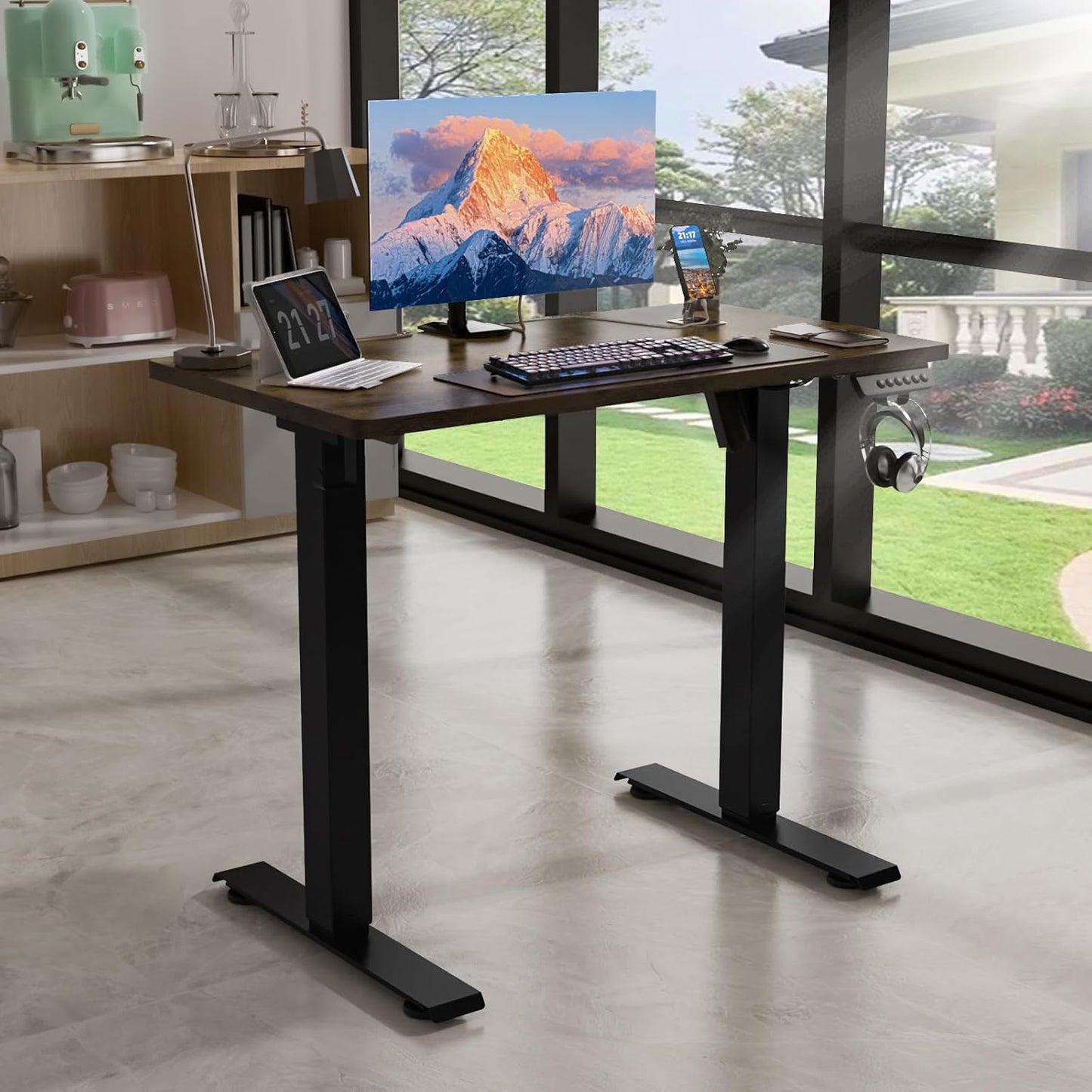 35 * 20 Electric Standing Desk, Adjustable Height Sit Stand Up Desk, Motorized Home Office Computer Gaming Workstation Desk