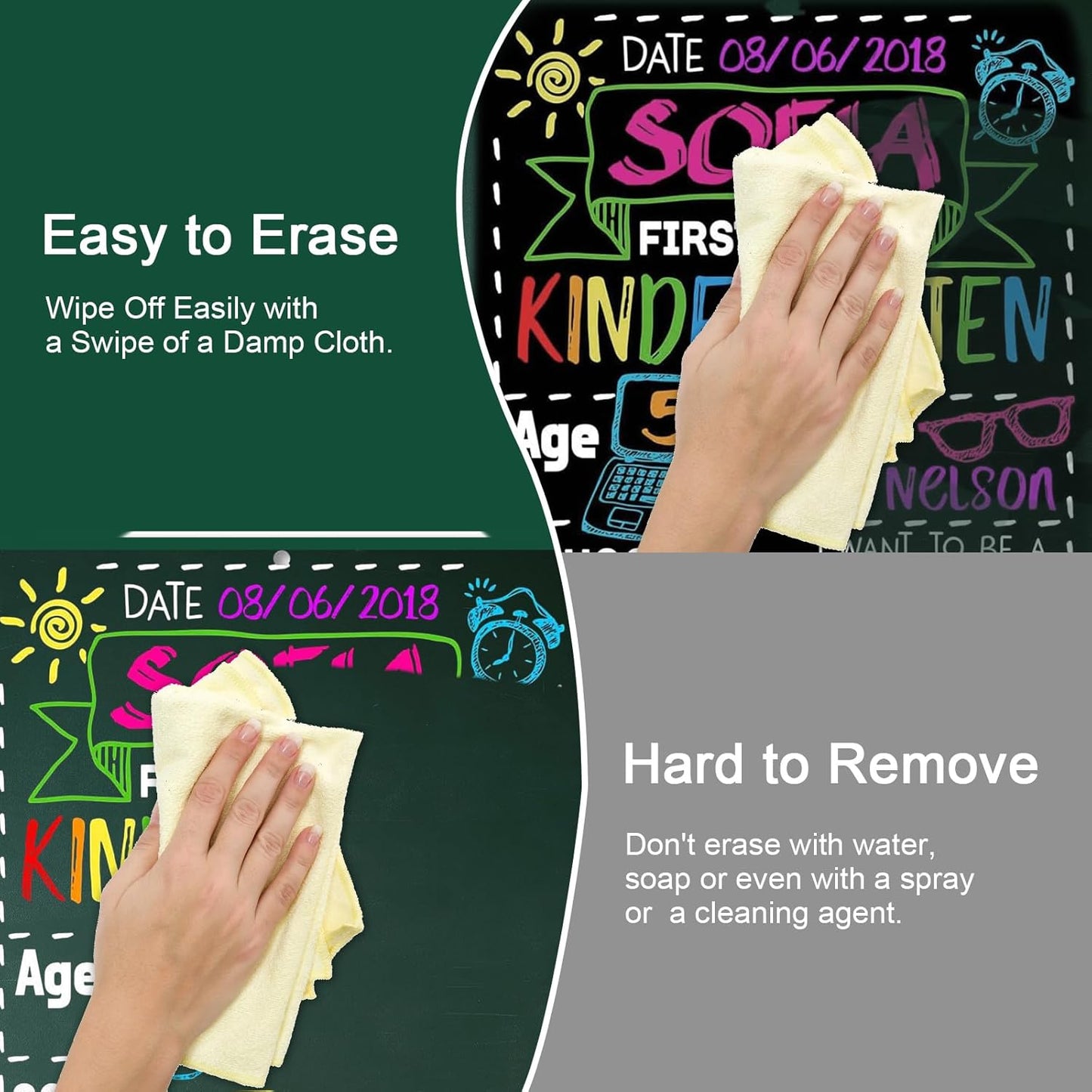 SILENART Chalk Markers Green 8 Pack - Vibrant Chalkboard Marker for Blackboard Dry Erase Board Windows Glass Mirror Menu Board - - 8 Pack