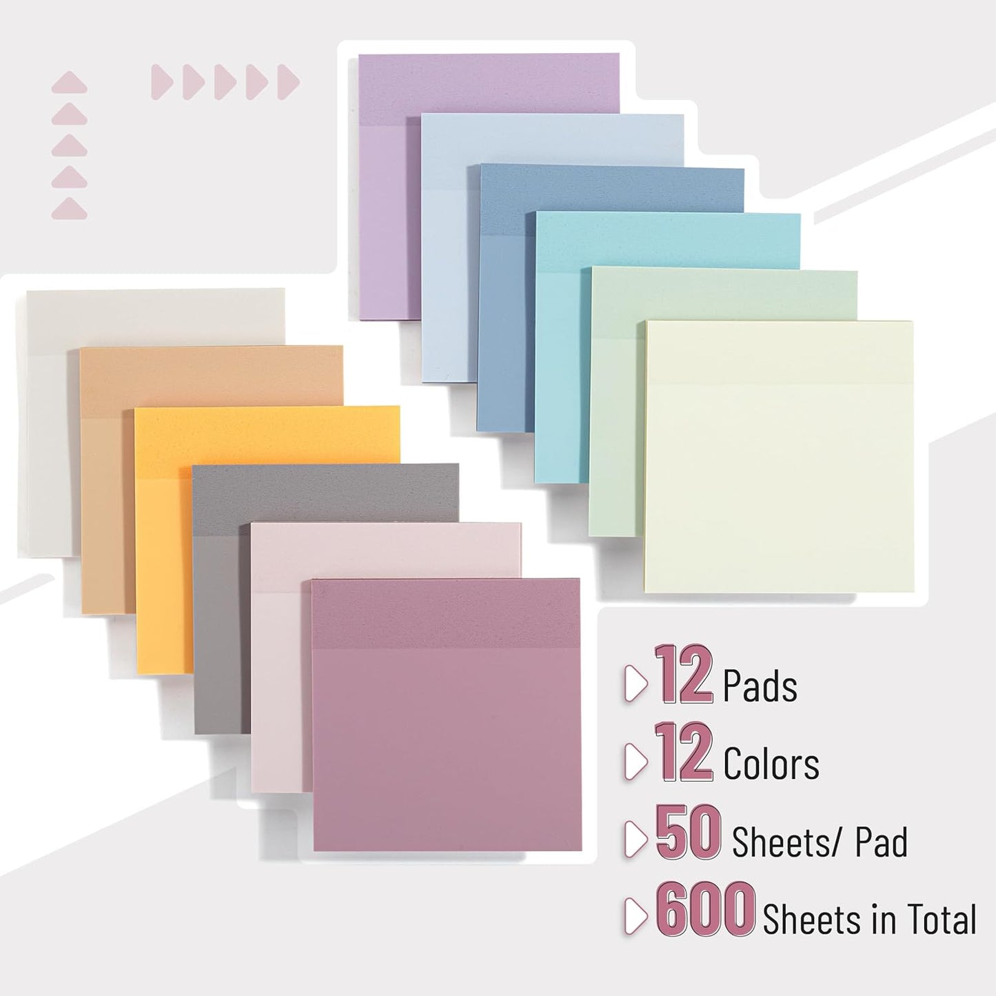 Mr. Pen- Transparent Sticky Notes, 3”x3”, Dreamy Pastel, 12 Pads, 600 Sheets, See Through Sticky Notes