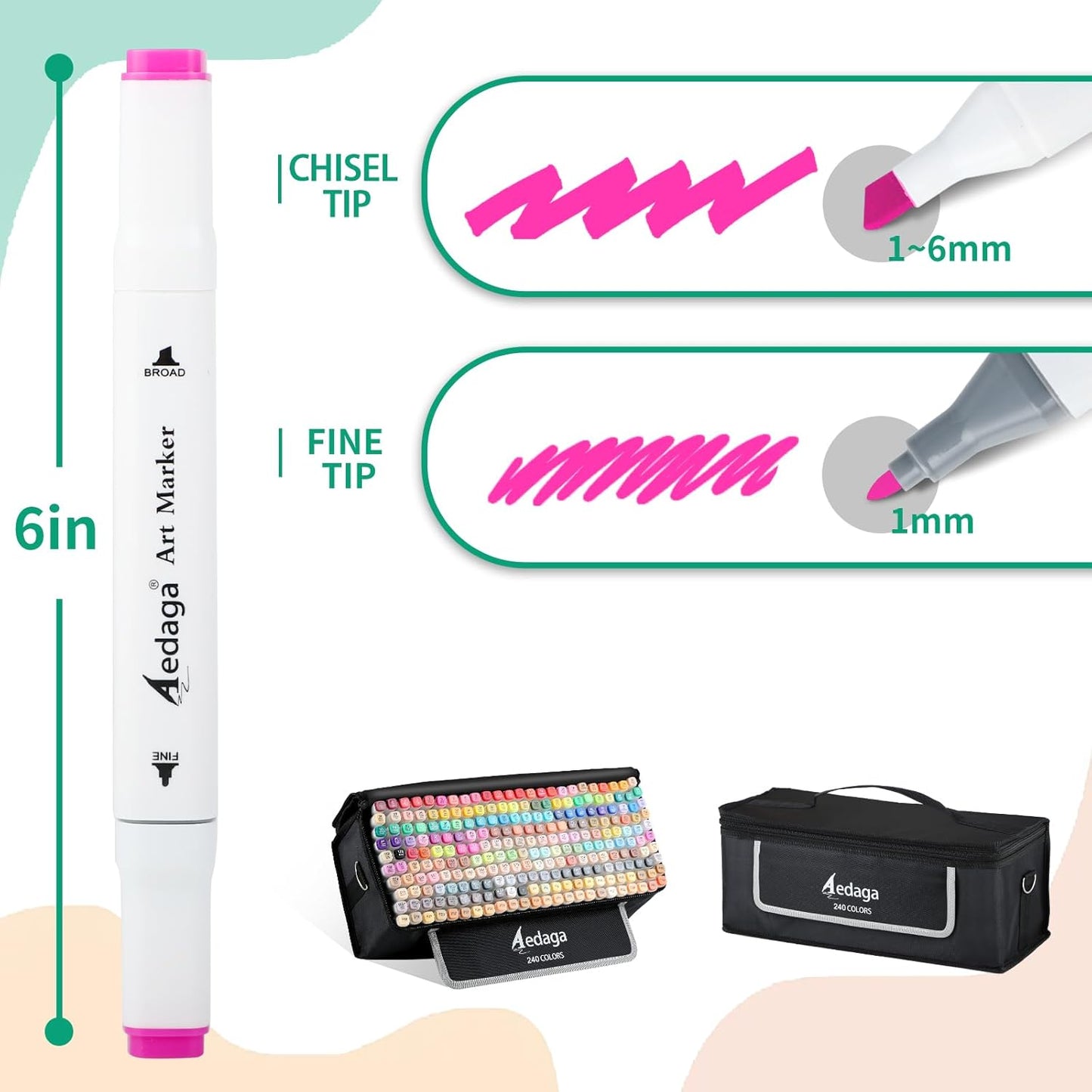 240 Colors Alcohol Markers with Free App, Dual Tip Art Marker with Kickstand Case for Artists Adults and Kids. Alcohol Based Markers for Coloring Painting Sketching and Drawing, Great Gift