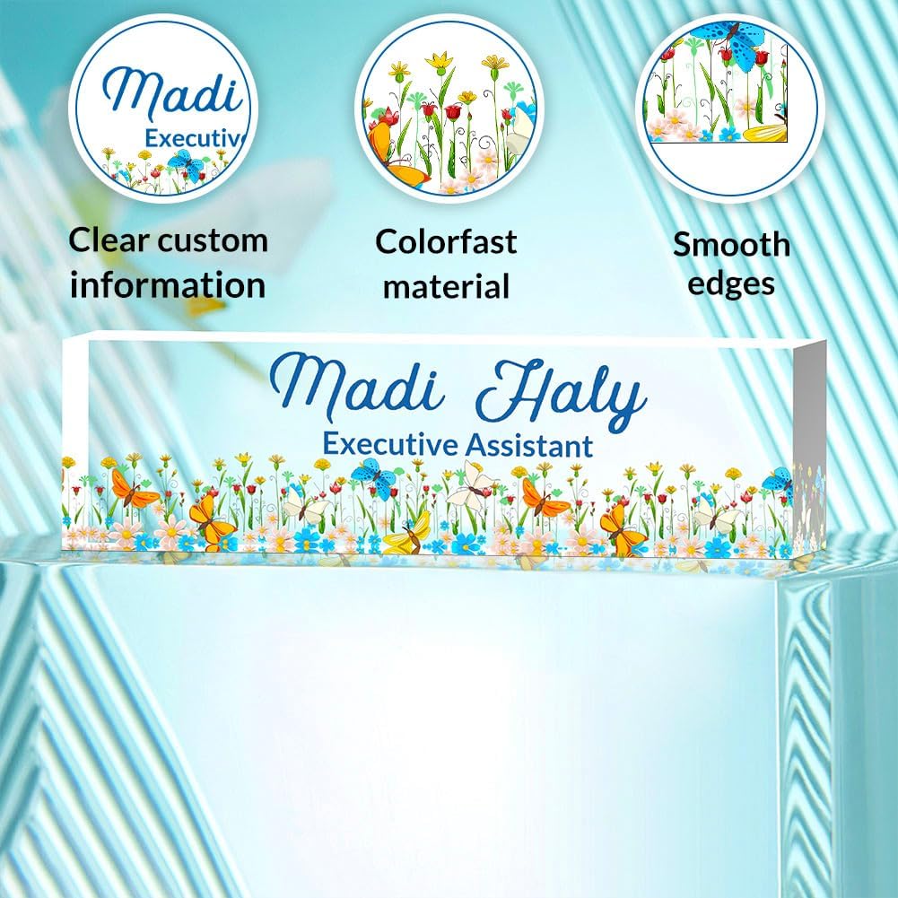 Lawyer Gifts for Women: Engraved Acrylic Desk Name Plates Personalized - Office Name Tags, Professional Desk Decor, Corporate Coworker Gifts