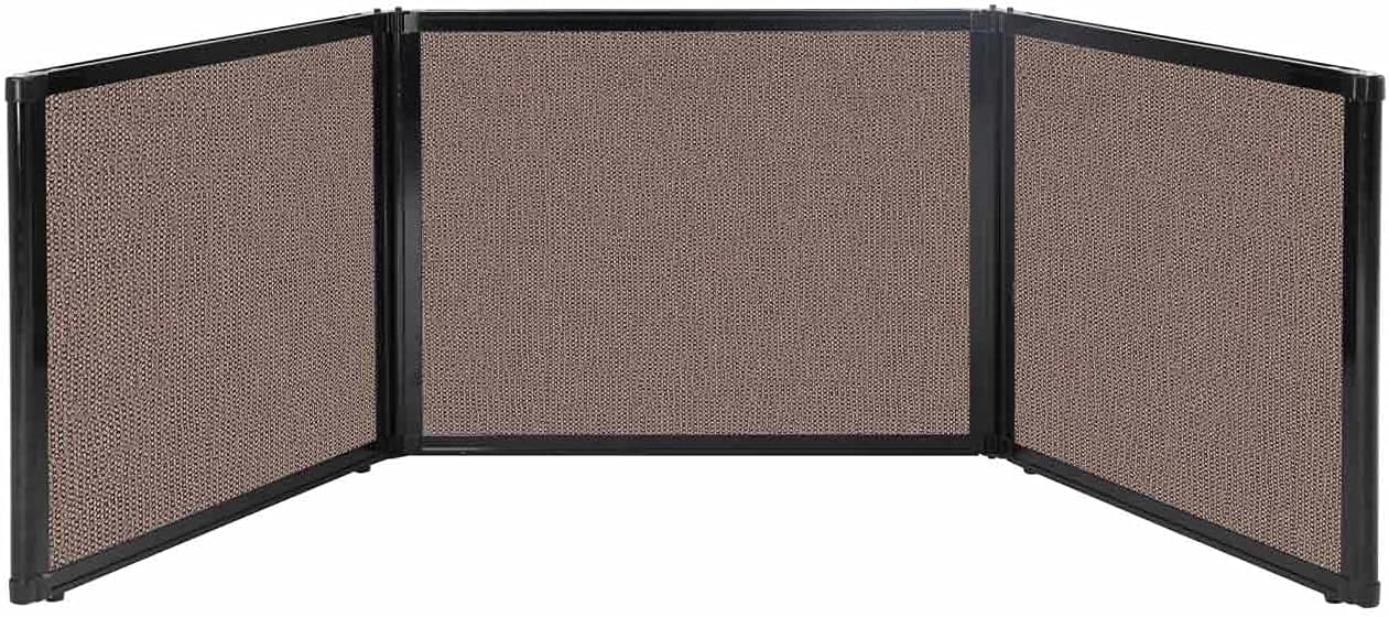 Versare Folding Tabletop Display | 3-Panel Partition | Lightweight Portable Workspace Divider | Latte 99" x 24"