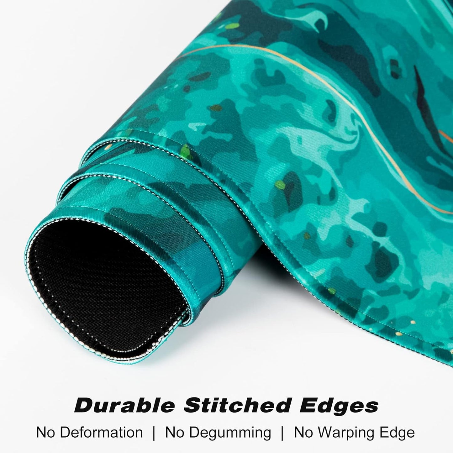 Extended Large Mouse Pad, XXL Gaming Mousepad 31.5 x 15.7 Inch, Big Computer Keyboard Desk Pad, Waterproof Mouse Mat with Stitched Edges and Non-Slip Base for Office Gaming, Green Marble