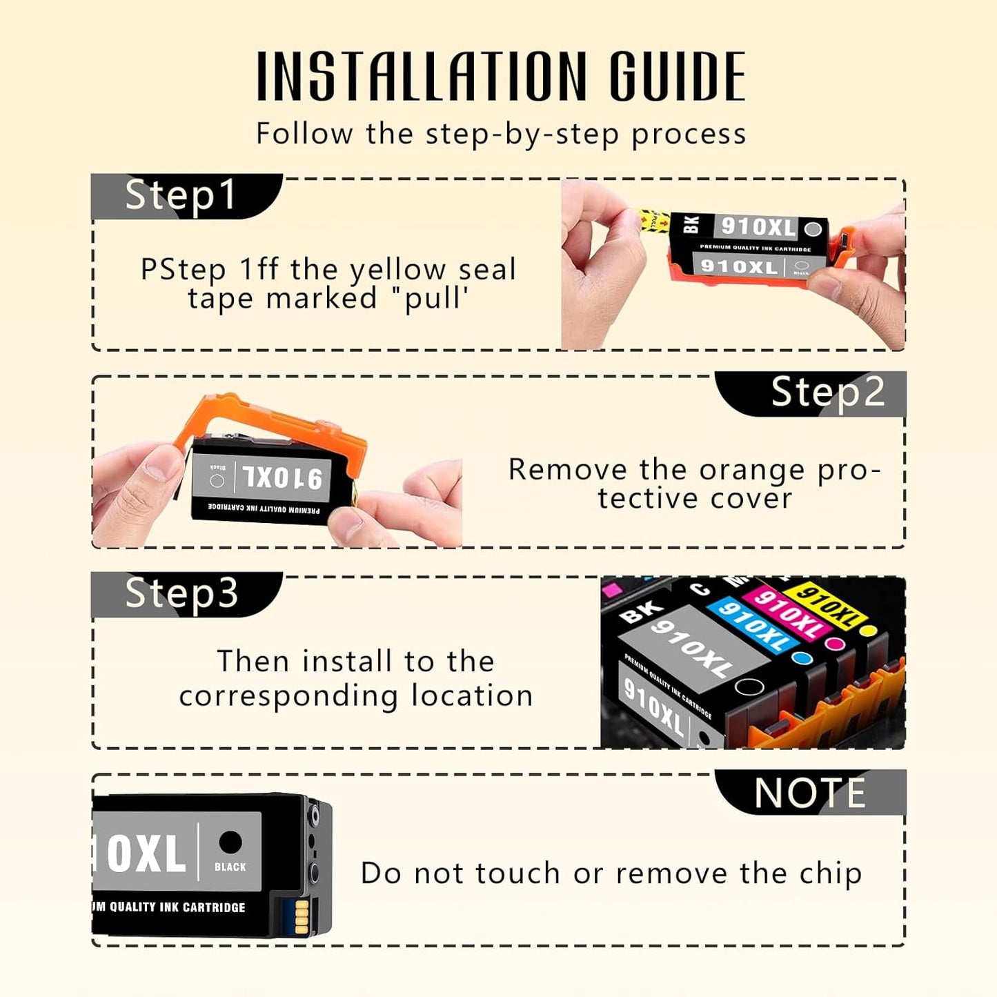 910 XL 910XL Black Ink Cartridges for HP Printers Replacement for HP 910 910XL HP910XL Ink Cartridge Combo Pack for HP 910 Ink for OfficeJet Pro 8020 8025 8028 8035 8030 OfficeJet 8010 8022 8015 8018