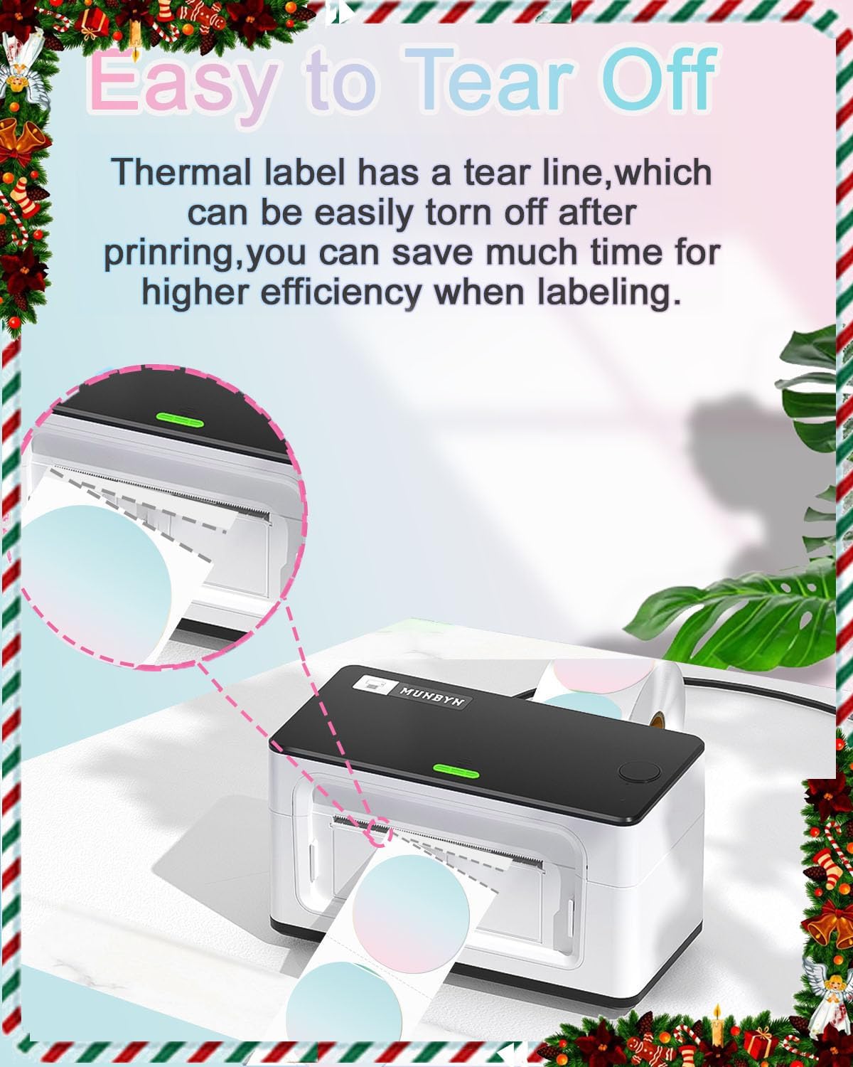 2''×2‘’ Round Circle Thermal Sticker Labels, Self-Adhesive 2 Inch Circle Direct Thermal Labels, Multi-Purpose Sticker Labels for DIY Logo Design,Name Tag,QR Code, 500 Labels/1 Roll, Gradient