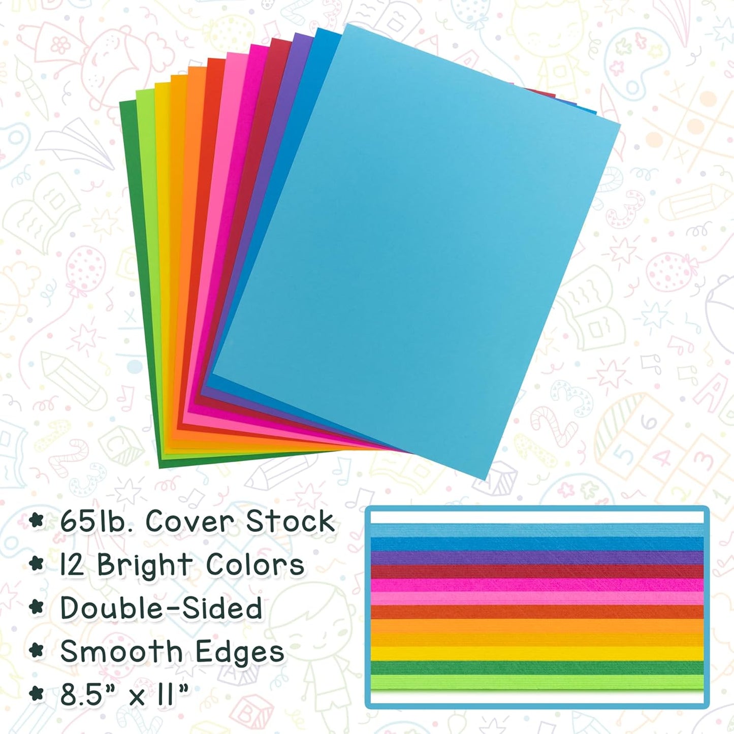 Hygloss Red Bright Colored Cardstock - 8.5x11-Inch, 90 Sheets, 65 lb/ 176 gsm, Fade-Resistant, Acid-Free Color Card Stock Paper