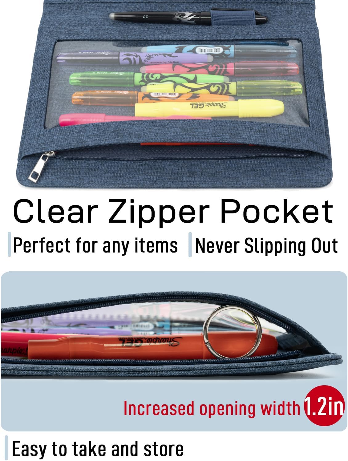 Sturdy Planner Cover for Rocketbook Smart Notebook - Water-Resistant Fabric Padfolio, Business Padfolio with Zipper Pen Pocket, Fits Executive Size A5, Rocketbook Accessories (Blue)