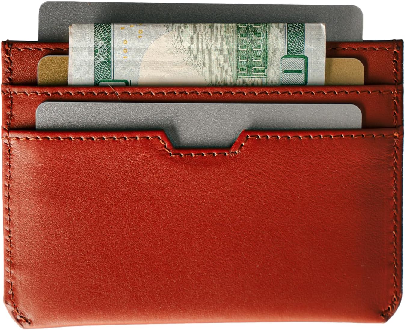 Vaultskin MOORGATE Slim Card Holder - Minimalist Leather Wallet, RFID Blocking Sleeve, Fits Front Pocket, for Men and Women