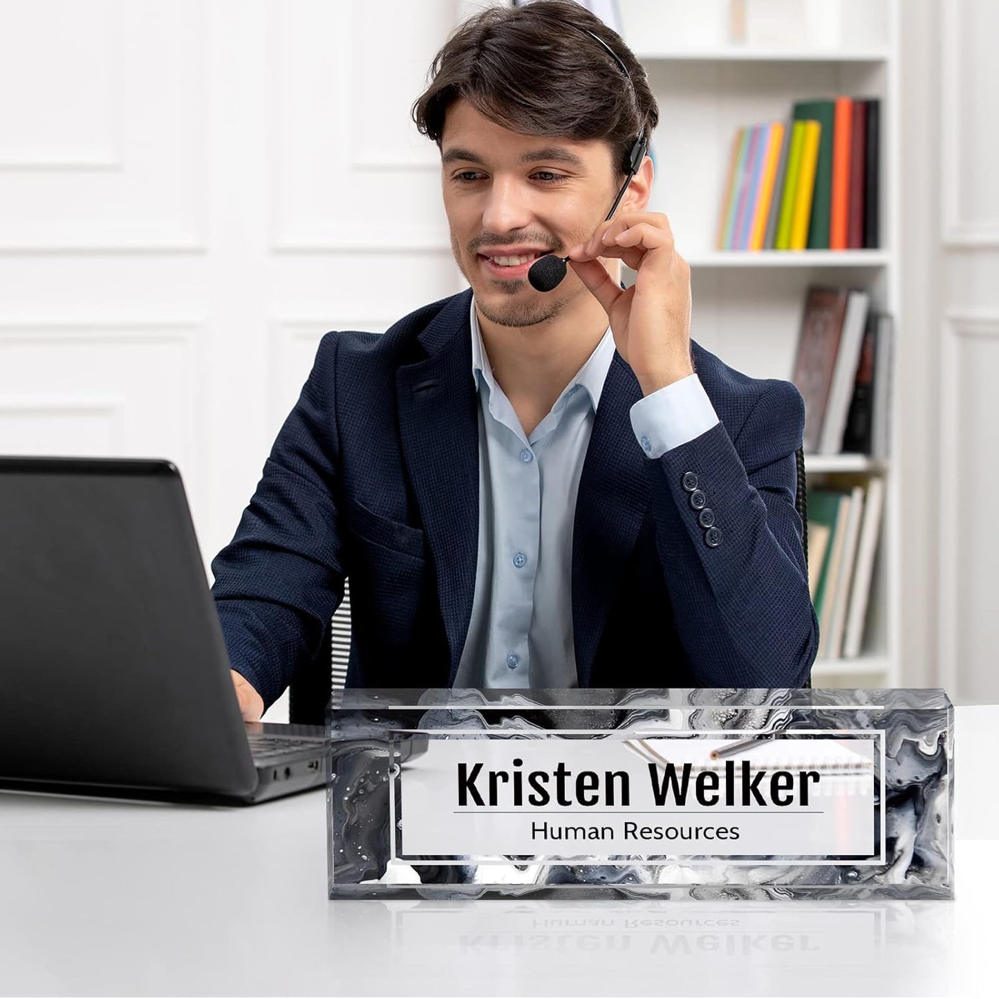 Gowelly Office Desk Name Plate Personalized |Custom Name Plates for Desk| Custom Employee Appreciation Gifts | Office Gifts for Women, Boss, Employee, Teacher, Social Worker-6
