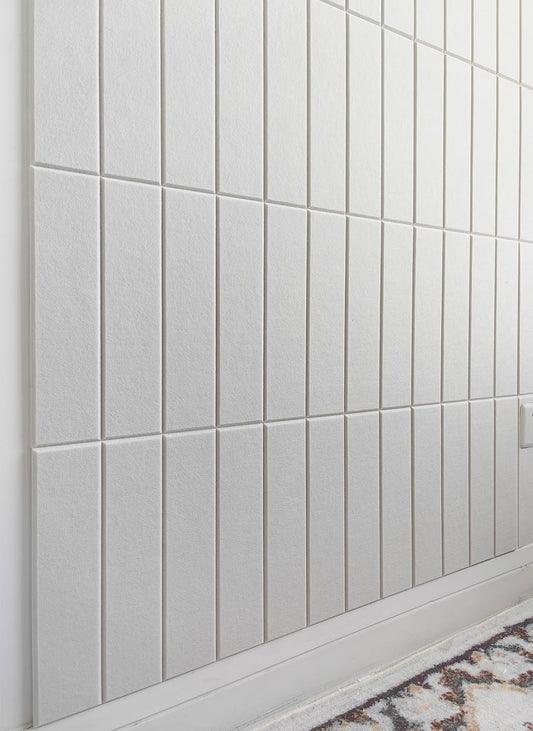 Large Cork Board Alternative - 24-Pack Felt Wall Tiles with Safe Removable Adhesive Tabs, Cork Wall Tiles Bulletin Board Home Office Essentials - Warm White