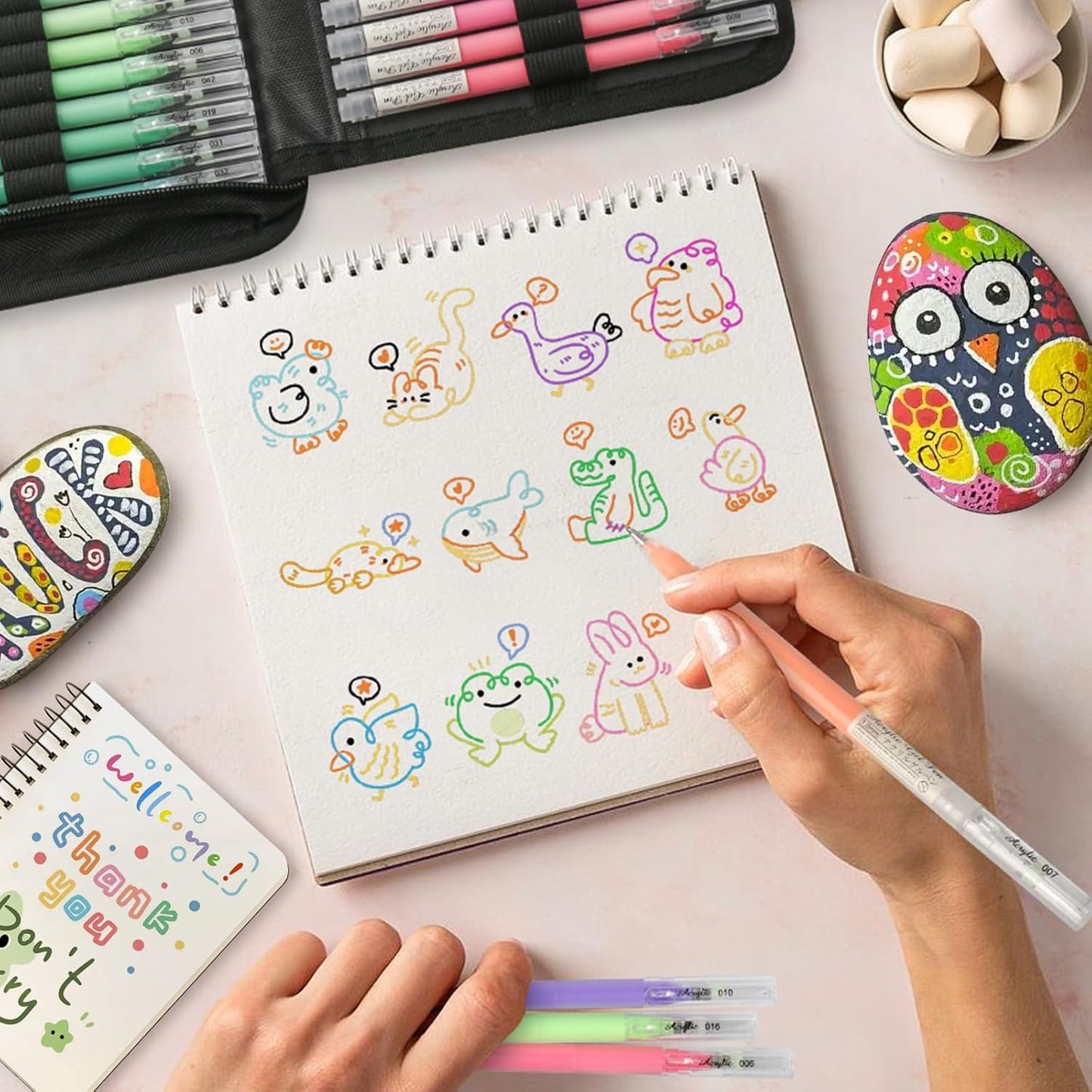 LIUILUCAI 100 Colors Paint Markers,3D Acrylic Gel Pen, Acrylic Paint Pen, 1.0 Fine Tip Muticolor Marker Art Set With Bullet Tip For Black Paper Canvas DIY Crafts, Art, Drawing-1.0 mm