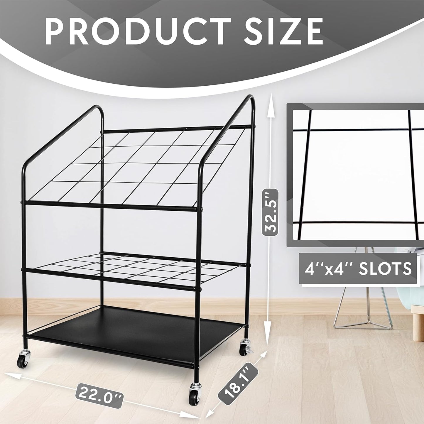 Blueprint Holder Storage Organizer - Blueprint Storage Rack with 20 Compartments - Blue Print Storage Organizer for Posters, Maps, Papers