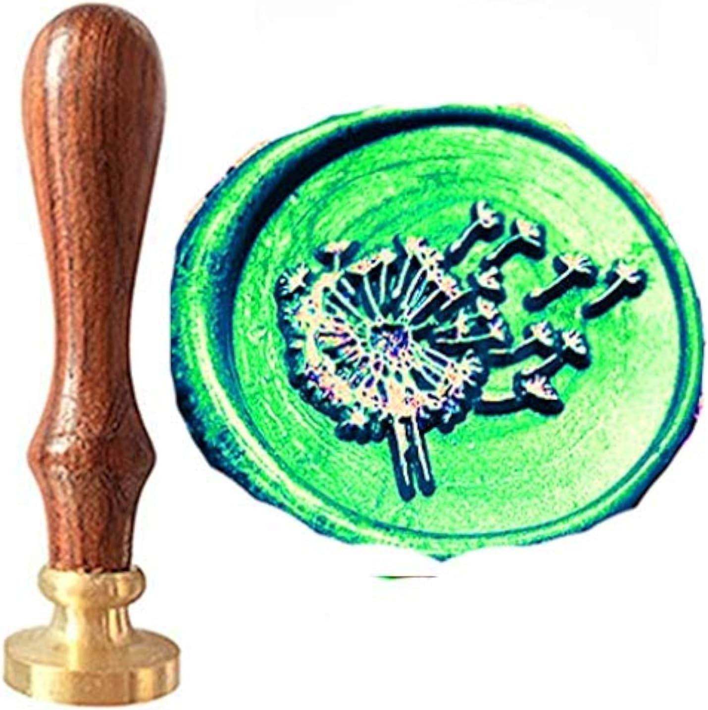 Dandelion Wax Seal Stamp - Nature Design, Copper Head, Rosewood Handle - 25mm/30mm - Wedding Invitations, Gift Wrapping, Snail Mail