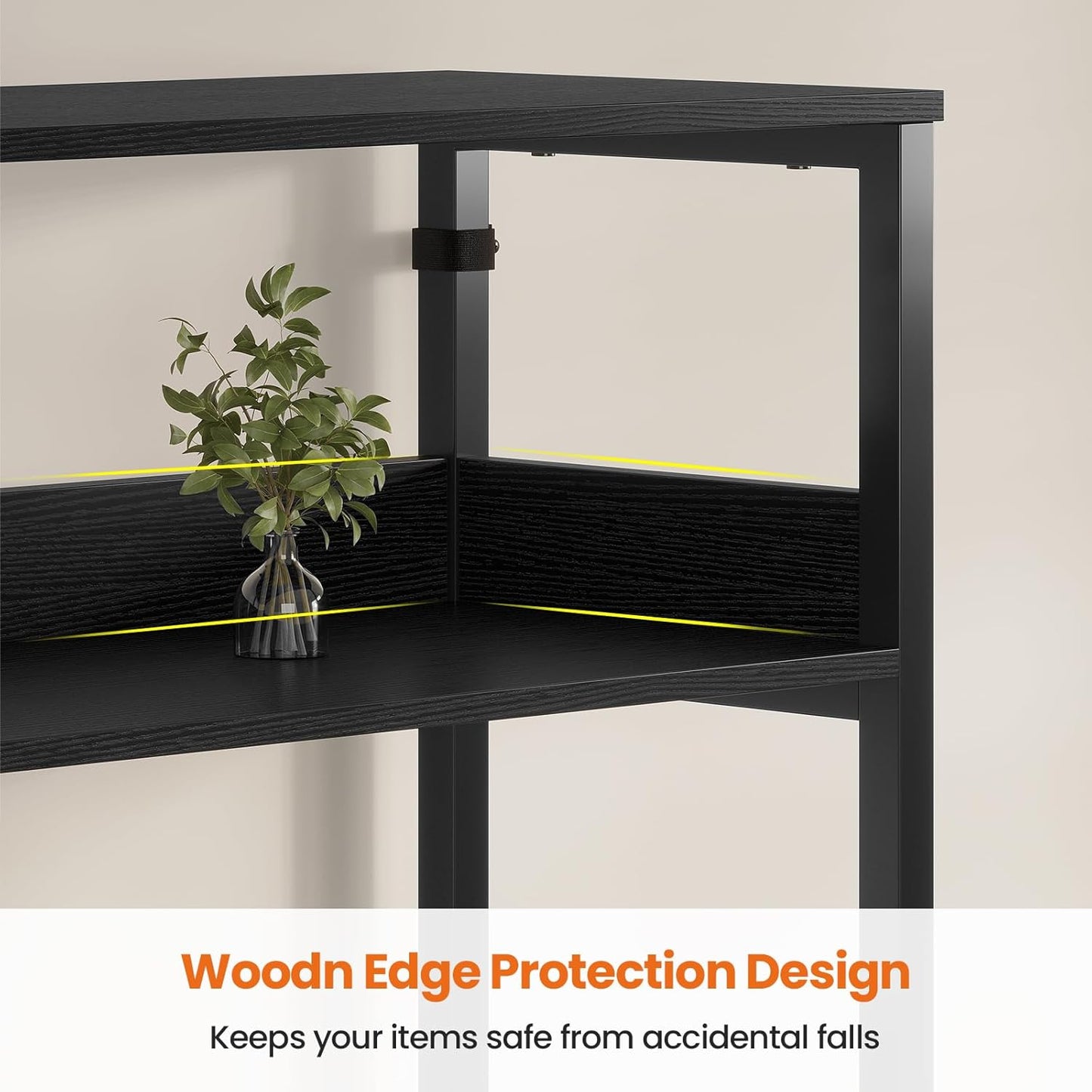 Bookshelf with 8 Fabric Drawers, 7-Tier Bookcase with Baffles Display Shelves, Industrial Large Book Shelf for Living Room Home Office, Black