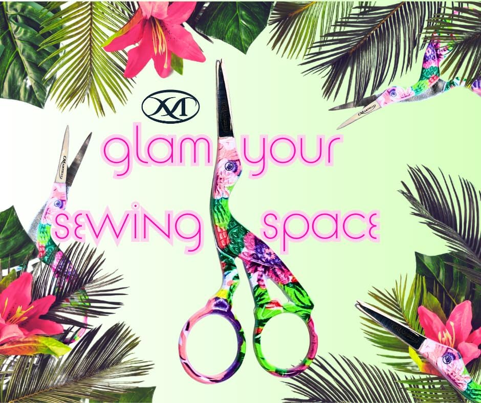 Martelli Hummingbird Embroidery Scissors, Floral Design, Fine Sharp Blade Tips, Precision Cutting Tool for Sewing and Quilting - great for precise cutting and tight spaces