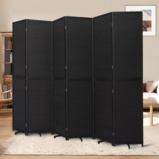 Bamboo Room Divider 6 Panel Wall Divider, 106'' W x 67'' H Folding Design with Extra Stable Base, 100% Bamboo Room Divider Screen for Room Separation, Chinese Room Partitions and Dividers Freestanding