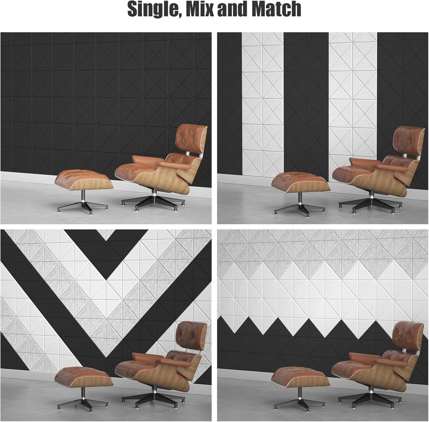 Sonicism 22 Pack X-Lined Acoustic Panels with Self-Adhesive, 12"X 12"X 0.4" Sound Proof Foam Panels, Decorative Soundproof Wall Panels, Sound Absorbing Tile for Home & Offices, Black