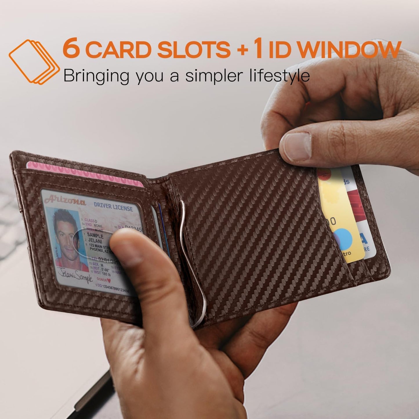 Slim Wallet for Men Genuine Leather RFID Blocking Bifold Minimalist Front Pocket Mens Wallet with Money Clip Thin Gift Box