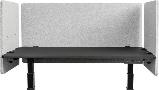 Stand Up Desk Store ReFocus Clamp-on Acoustic Desk Divider Privacy Panel That Reduces Noise and Visual Distractions (Cool Gray, 47.25" x 23.6", 23.6" x 23.6", & 23.6" x 23.6")