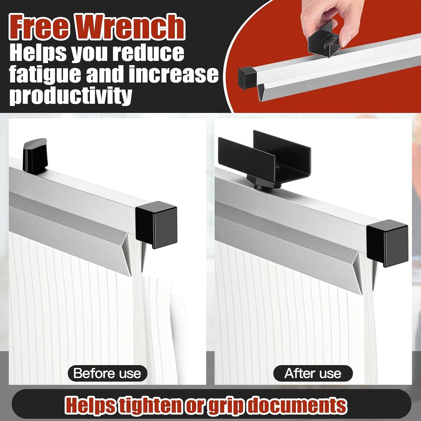 Estune Blueprint Hanging Clamps Binding Strips Storage for Construction Paper Poster Plans Drawings Arts (6, 30 Inches)