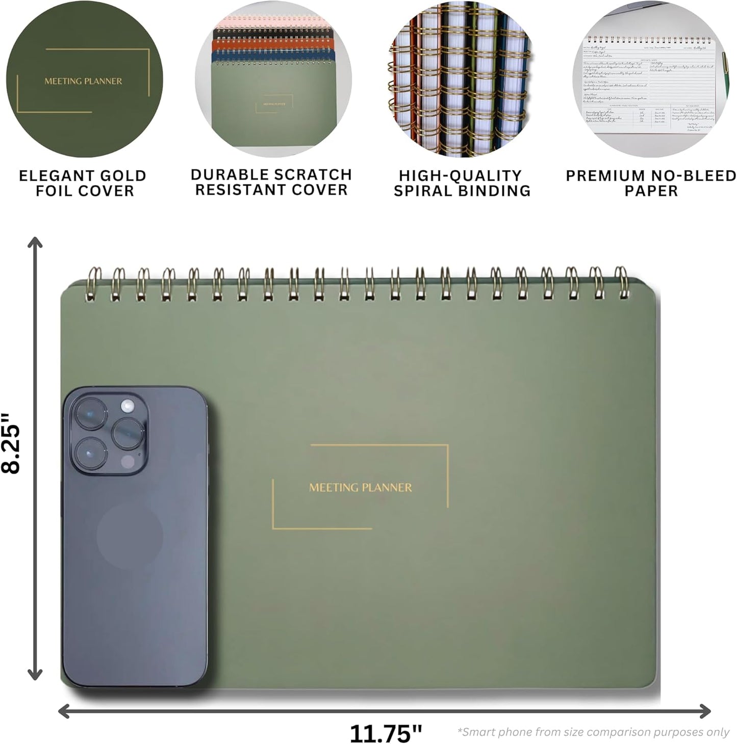 | Meeting Notebook for Work | 8.25" x 11.75" | Project Planner | Simple Design | Multiple Layouts | Office and Business Planner (Pink, Meeting Planner - Landscape)