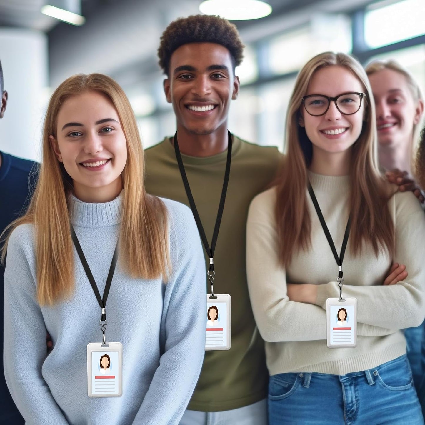 1000 Pack Bulk Lanyards for ID Name Badges Holder Flat Lanyards with Hook Clip Swivel for Office School Accessories (Black)