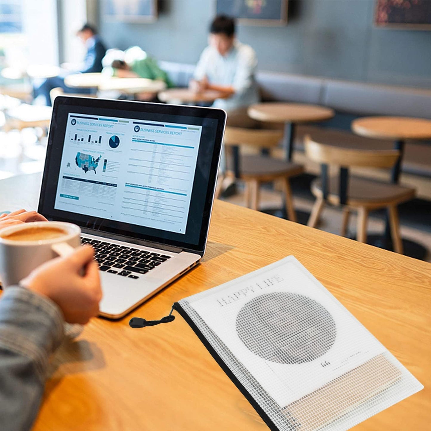 Vuzvuv A5-22 PCS 9.49"x 7.09"Mesh Zipper Pouch Set，Resistant Document File Folders Plastic Mesh Bag with Label Sticker for File, Document, Makeup, Board Game School Office Home Travel Storage