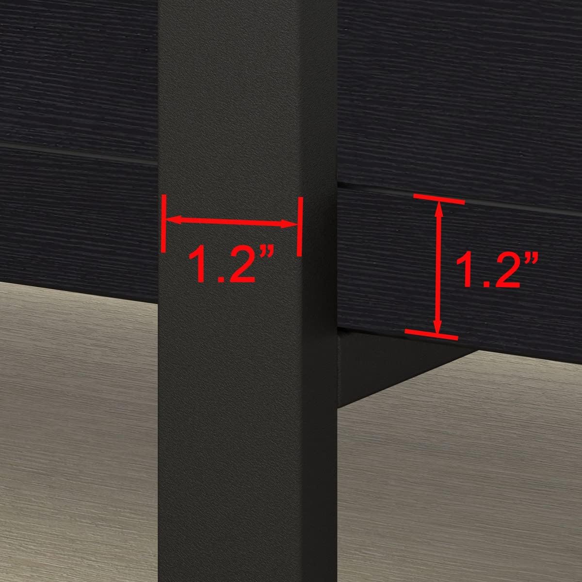 HSH 4 Tier Black Bookshelf, Industrial Metal Wood Storage Book Shelves, Modern Open 4 Shelf Bookcase and Display Etagere, Vertical Book Shelf for Bedroom Living Room Office