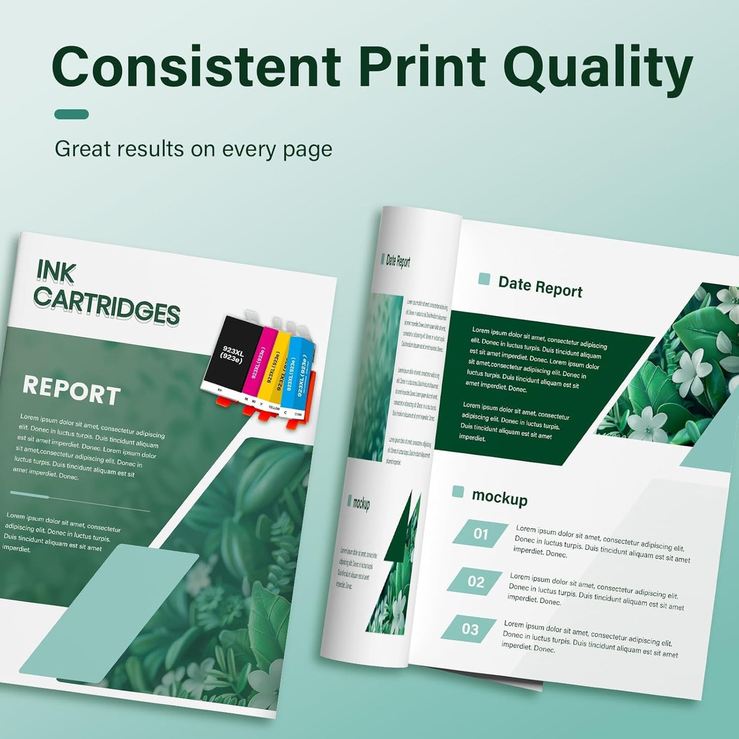 923 Ink Cartridges Combo Pack: Replacement for HP 923e 923XL 923 Ink Cartridges for Printers OfficeJet Pro 8120 8130 8122 8124 8125 8132 8134 8135 8138 8139 (4 Pack Black Cyan Yellow Magenta)