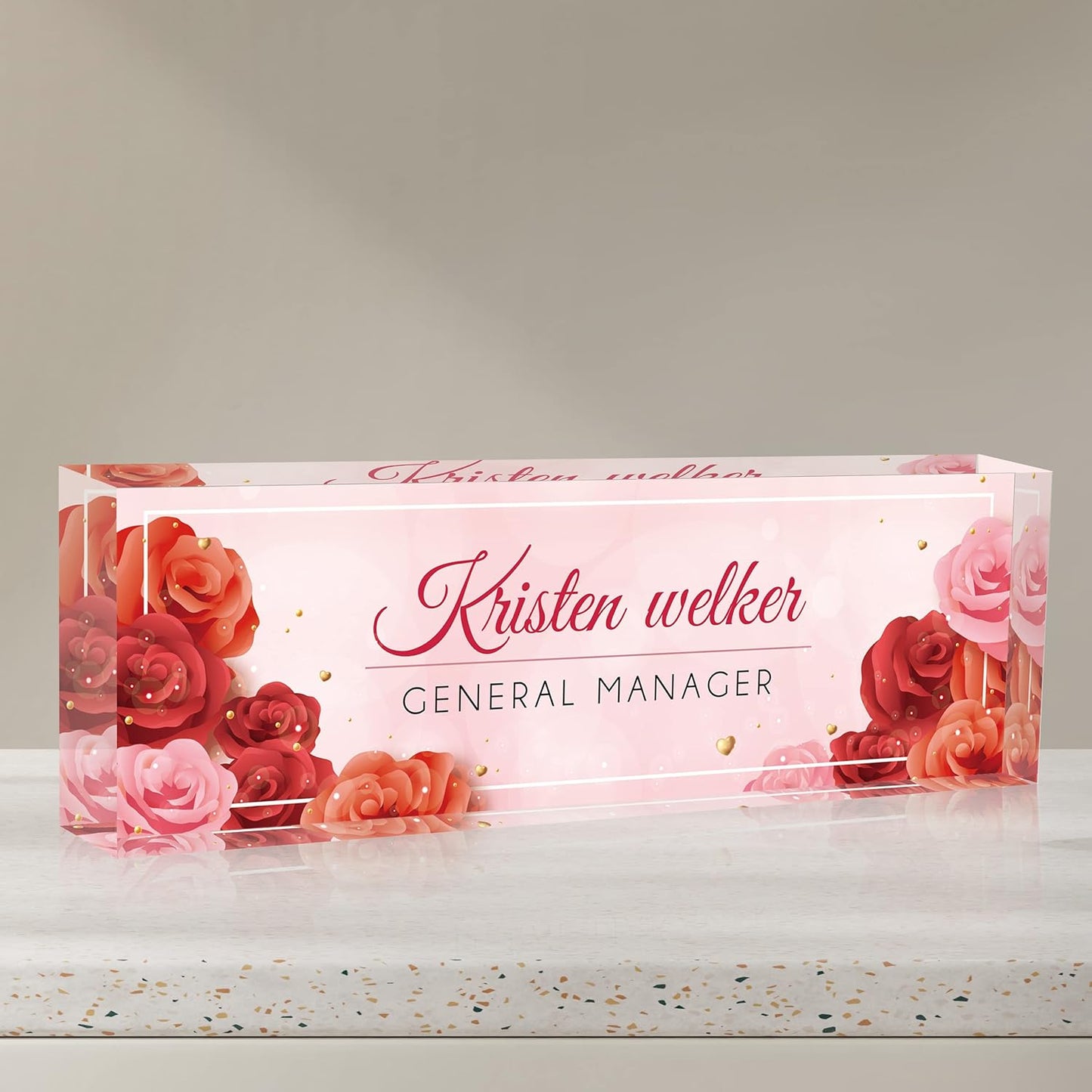 Desk Name Plate Personalized | Custom Name Plates for Desks | Office Gifts for Coworkers, Boss, Employee, Teacher, Social Worker | Office Desk Decor - (8" x 2.5")