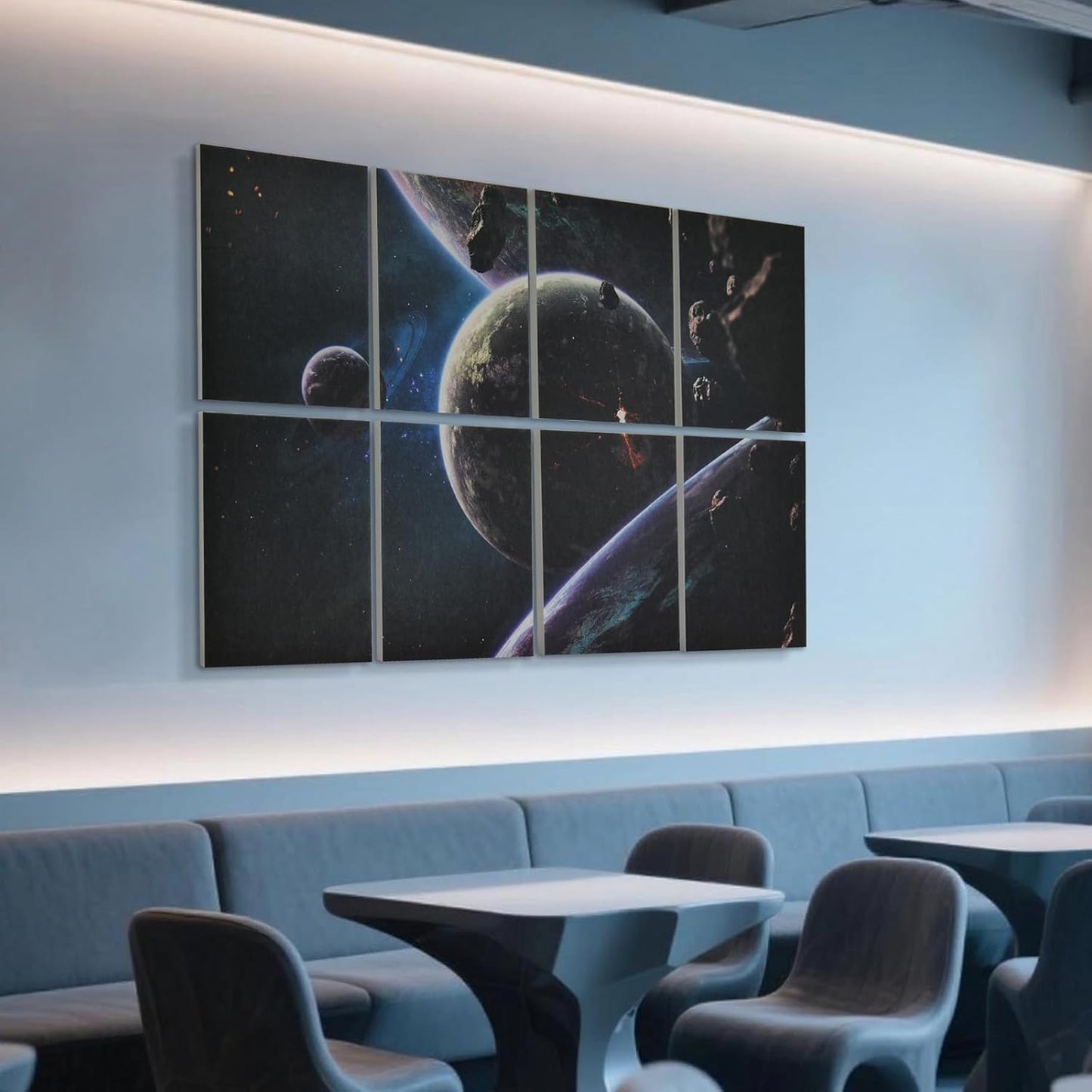 UMIACOUSTICS 8 Pcs 0.7Inch Thick Art Acoustic Panels, Total 47.2” x 31.5” Decorative Acoustical Wall Panels, Sound Absorbing Art Panels for Home, Office, Hotel, Recording Studio, Supernova