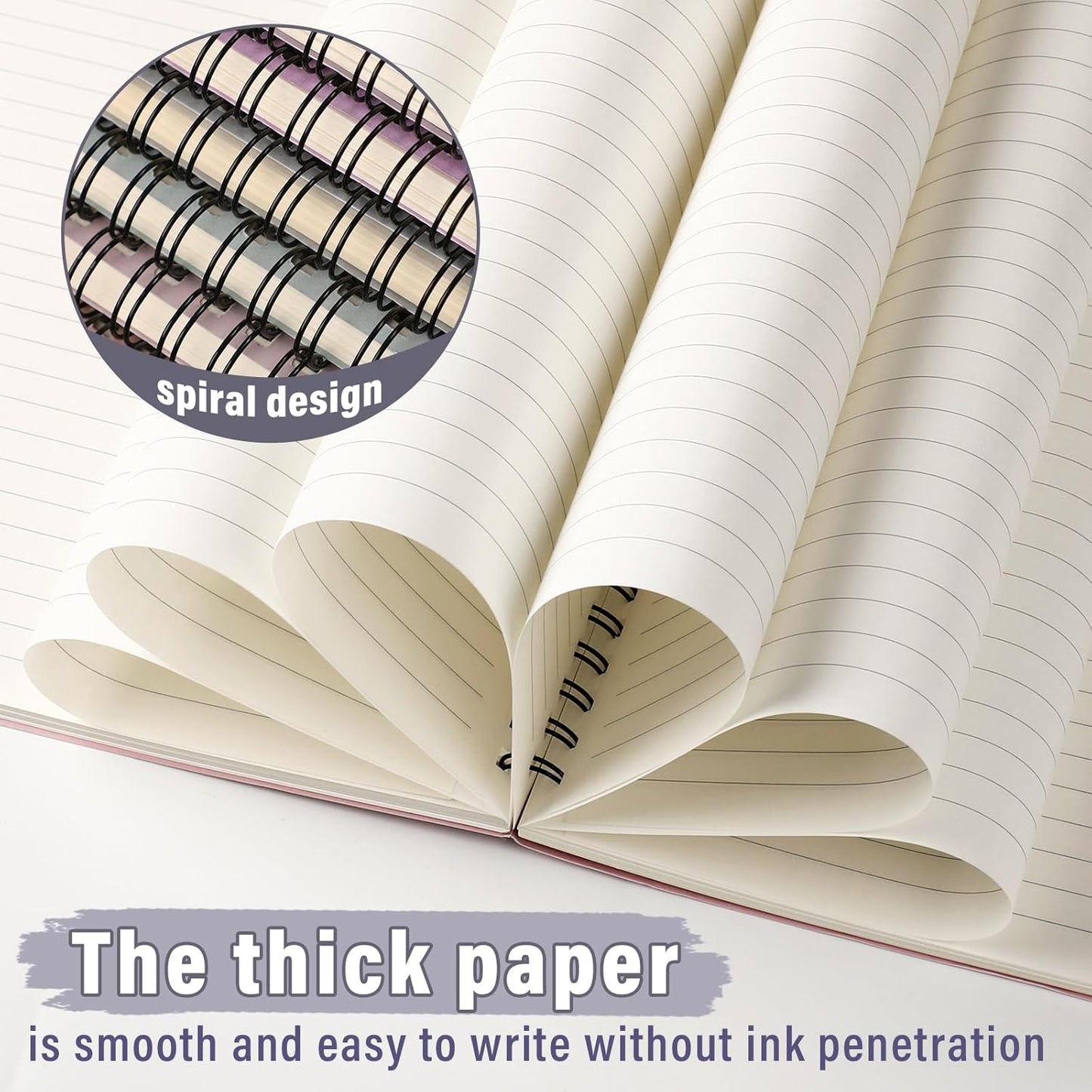 Fuutreo 12 Pcs Spiral Notebook for Work A5 8.3 x 5.7 Inch College Ruled Spiral Journal Notebook Kraft Cover Ruled Paper, 12 Color, 60 Sheets, 120 Pages for Office School(Macaron Color)