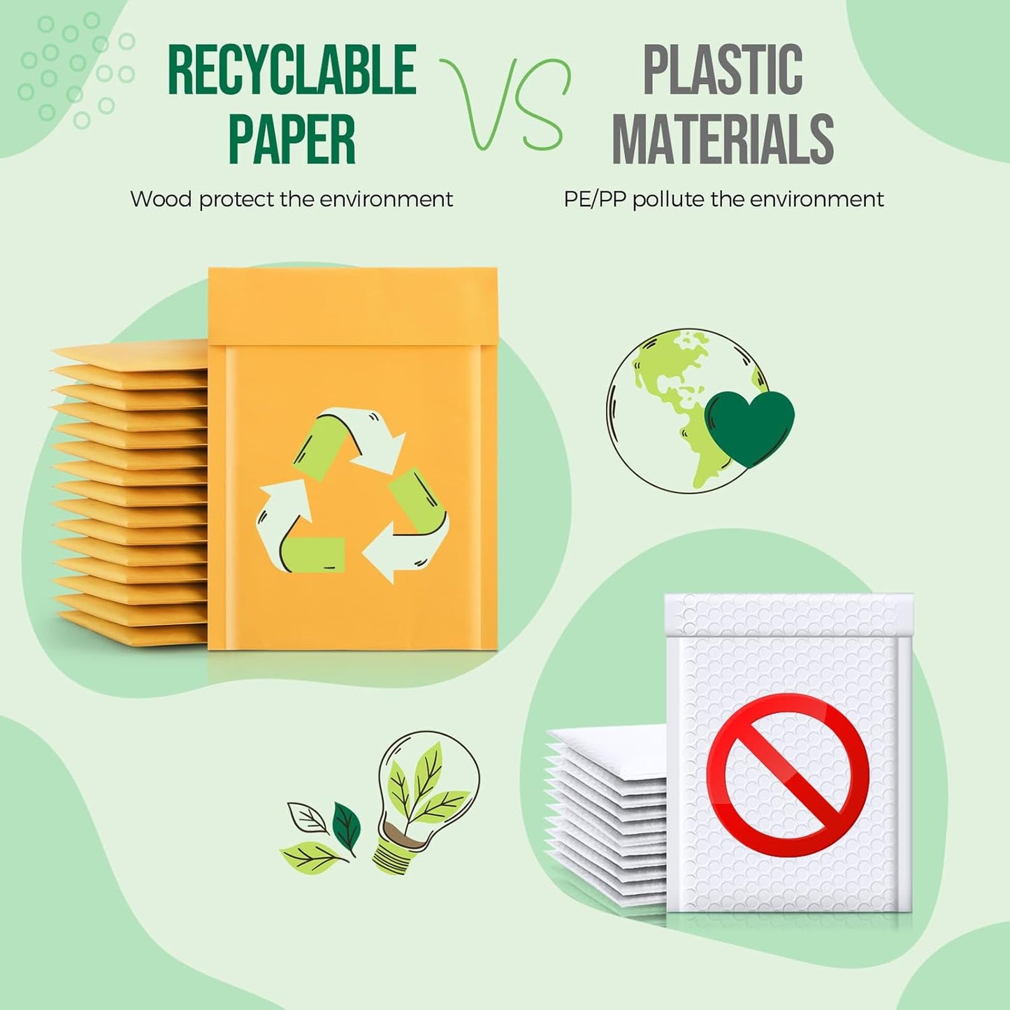 Fuxury Bubble Mailer 6x10" 100 Pack Kraft Padded Envelopes Usable Size 6x9" Kraft Bubble Envelopes for CDs, Video Games, Book Thick Padded Mailers #0 Small Yellow