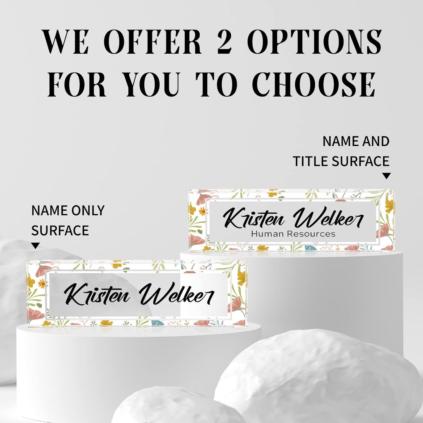 Gowelly Office Desk Name Plate Personalized |Custom Name Plates for Desk| Custom Employee Appreciation Gifts | Office Gifts for Women, Boss, Employee, Teacher, Social Worker-7