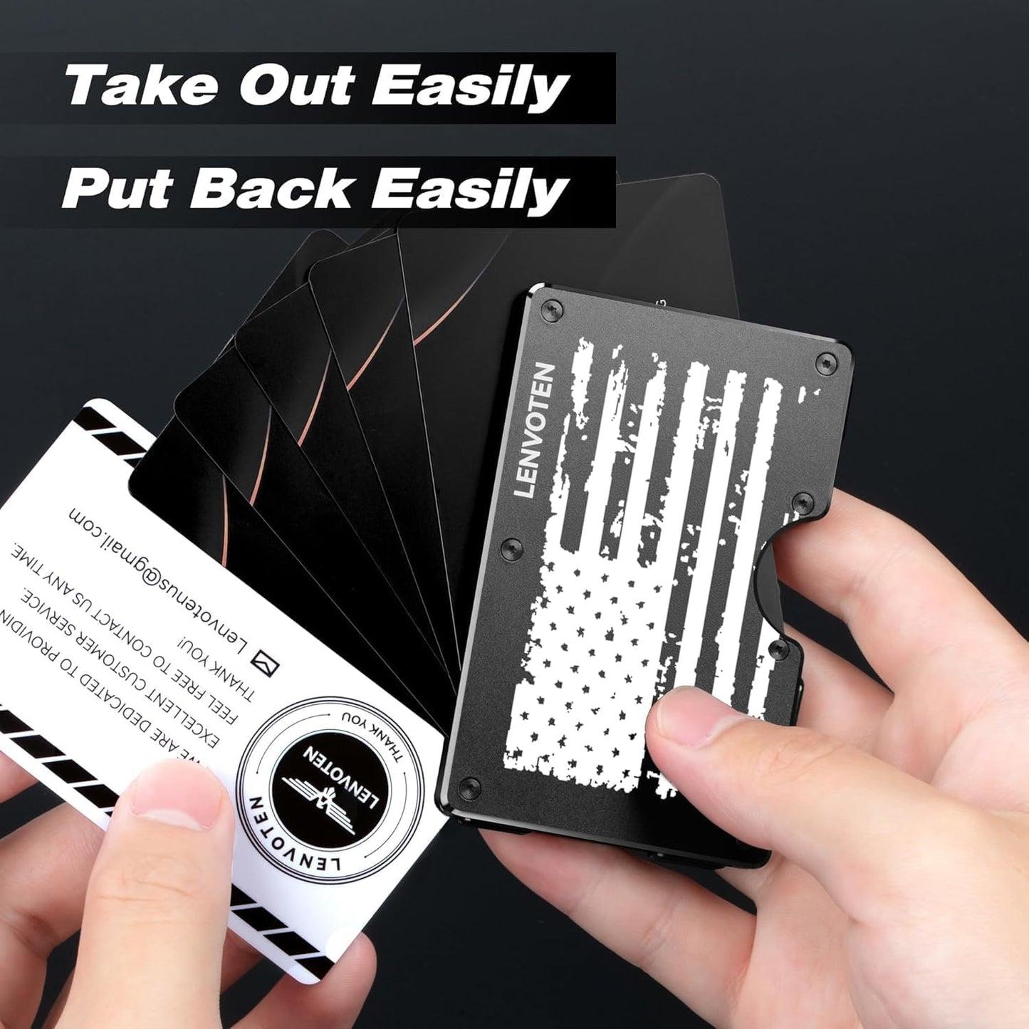 Minimalist Wallet for Men, Metal Wallet with Money Clip, Slim Compact Wallet, RFID Blocking Card Holder, Metal Aluminum Credit Card Holder, Holds up to 20 Cards