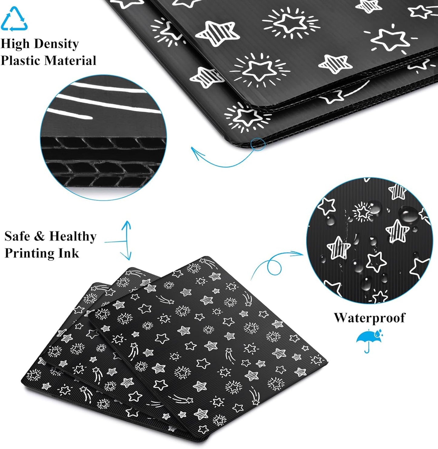 Black 24-Pack Desk Dividers for Students, Waterproof Plastic Study Carrel Divider, Durable Testing Dividers for Classroom Teacher Supplies, Easy to Clean Privacy Shield Folder Boards for Student Desk