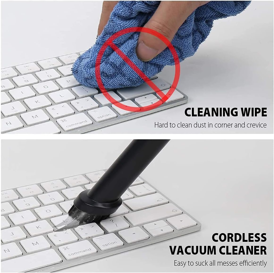 New Cordless Mini Computer Vacuum, Portable Vacuum Cleaner Keyboard Cleaner Kit - Cleaning Dust, Hairs, Crumbs, Scraps, Ash for Laptop, Keyboard, Computer,Car, Pet House, Sewing Machine